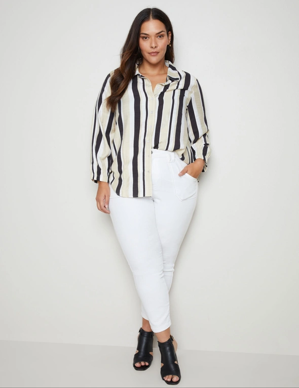 Autograph Long Sleeve Varigated Stripe Top, hi-res image number null