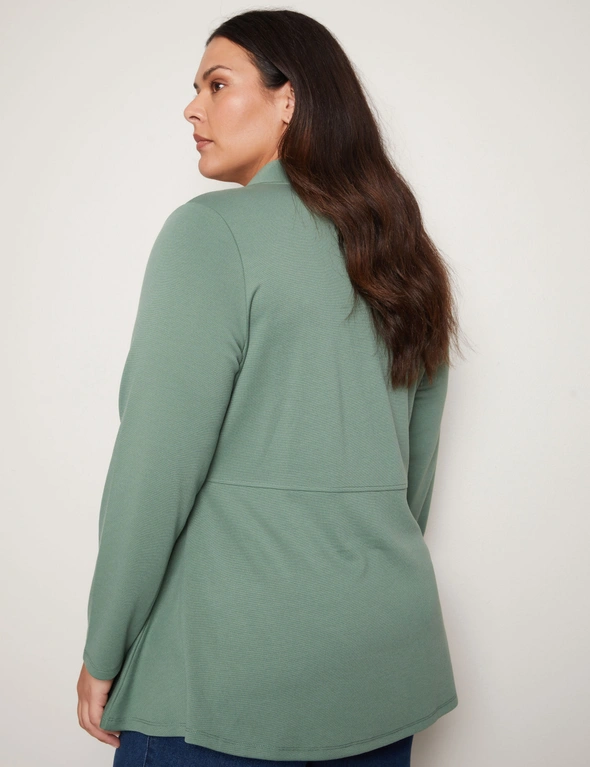 Autograph Long Sleeve Peplum Style Ponte Cover Up, hi-res image number null