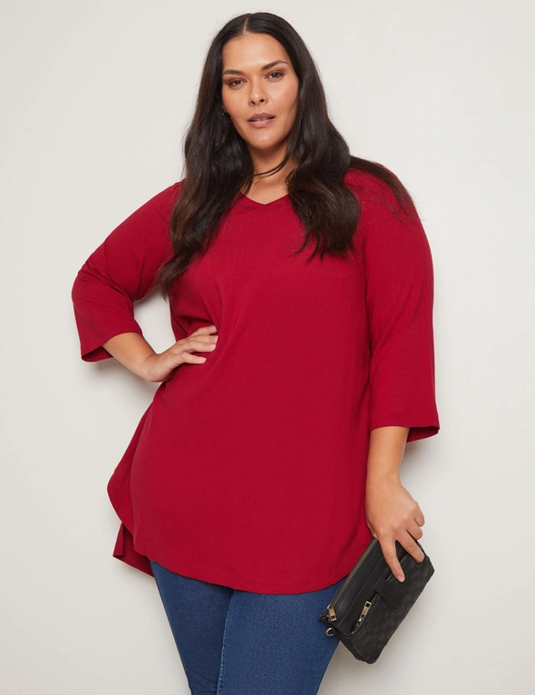 Autograph 3/4 Sleeve Curved Hem Overhead Tunic, hi-res image number null