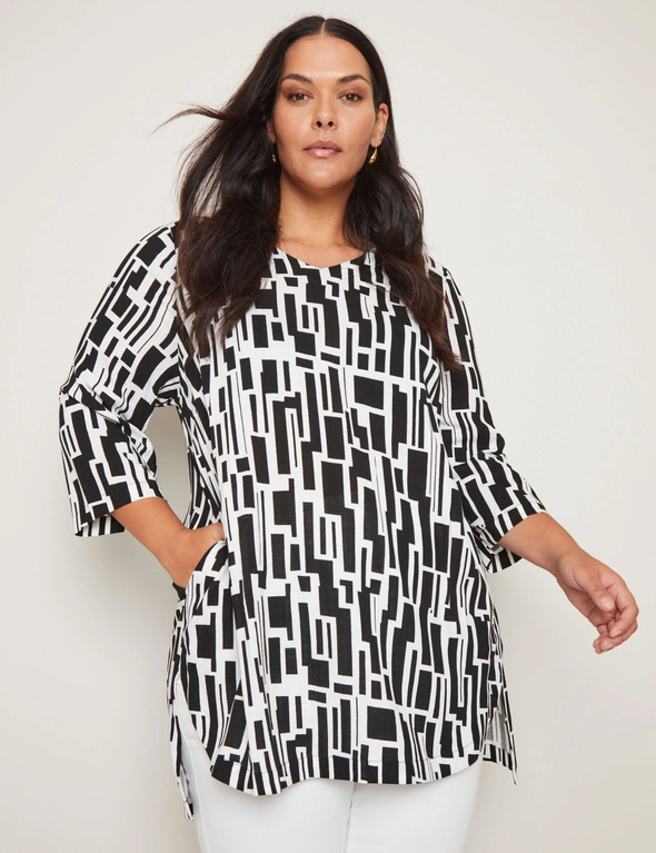 Autograph 3/4 Sleeve Curved Hem Overhead Tunic, hi-res image number null