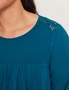 Autograph 3/4 Sleeve Lace Detail Shirred Top, hi-res