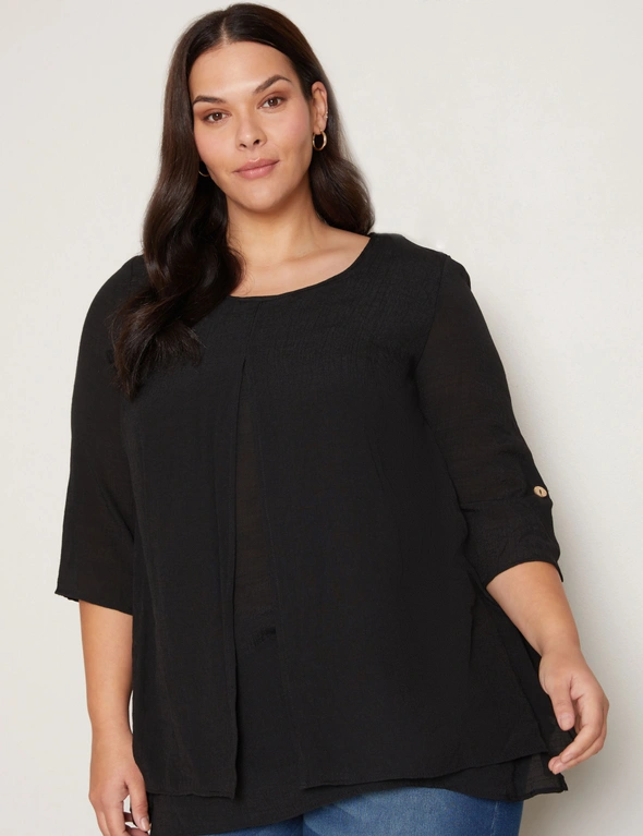 Autograph 3/4 Sleeve Double Layer Tunic, hi-res image number null