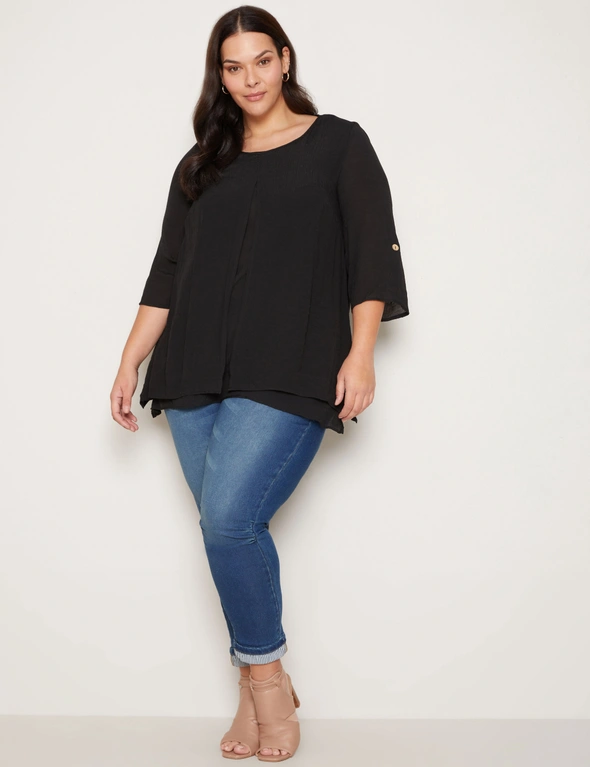 Autograph 3/4 Sleeve Double Layer Tunic, hi-res image number null