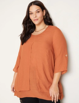 Autograph 3/4 Sleeve Double Layer Tunic