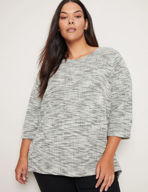 Autograph 3/4 Sleeve Textured Knit Top, hi-res image number null