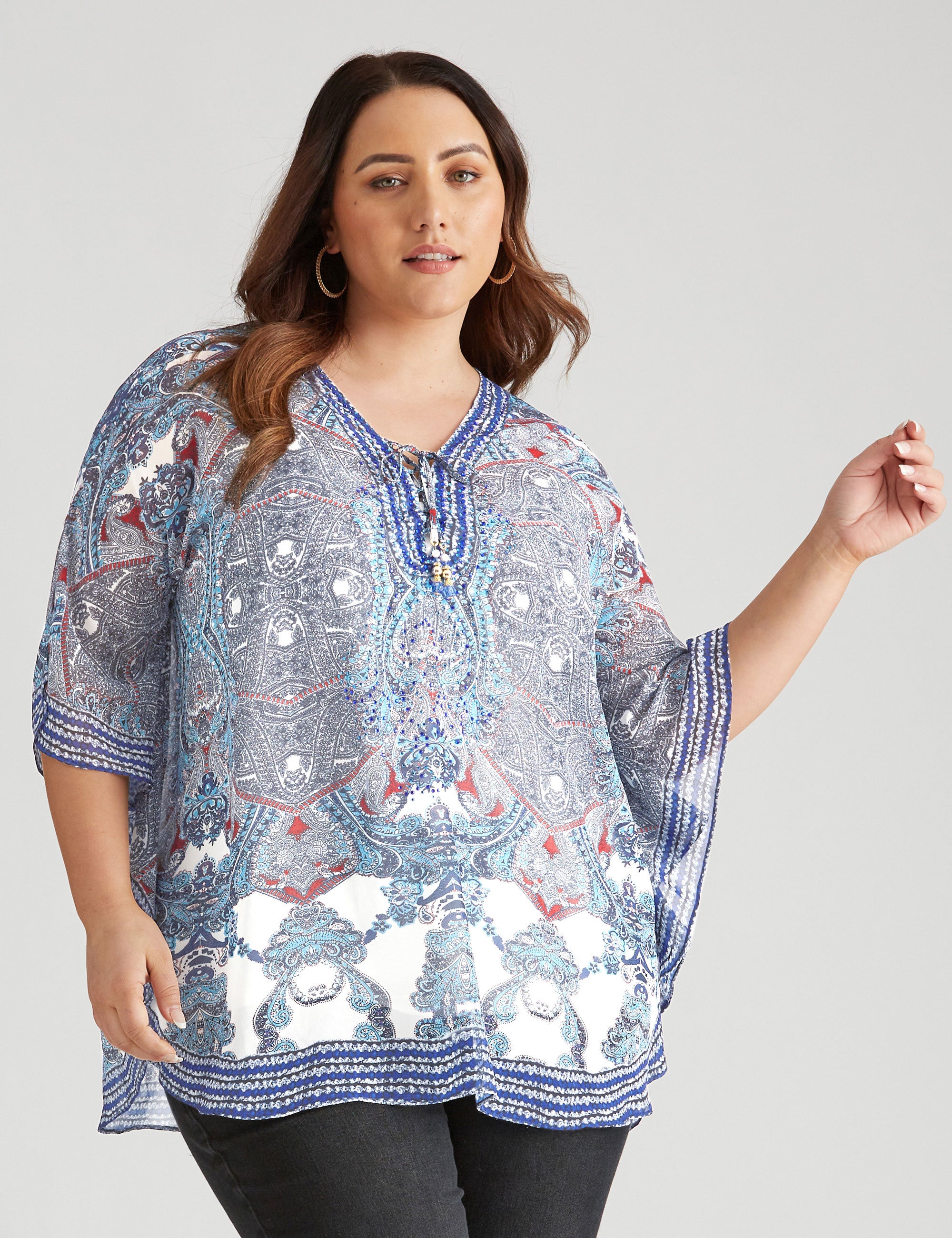 Beme Embellished Print Kaftan 