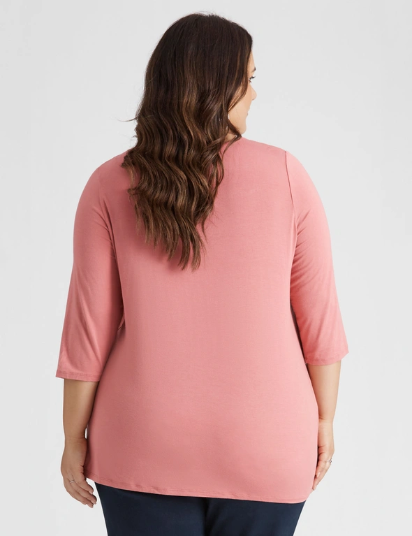 Beme 3/4 Sleeve Square Neck Layer Top, hi-res image number null