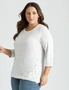 Beme 3/4 Sleeve Lace Frill Knitwear Top, hi-res