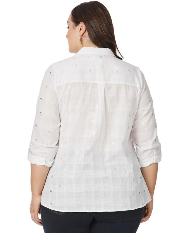 Beme 3/4 Sleeve Foil Triangle Shirt, hi-res image number null