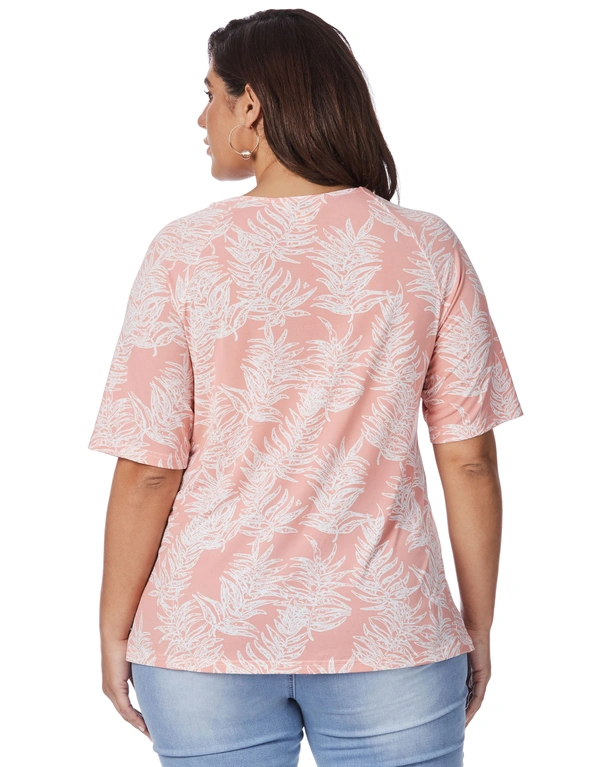 Beme Elbow Sleeve Apricot Floral Top, hi-res image number null