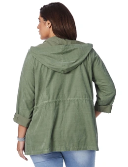 Beme Long Sleeve Green Hooded Jacket