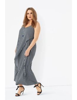 Beme Sleeveless Stripe Overlay Maxi Dress