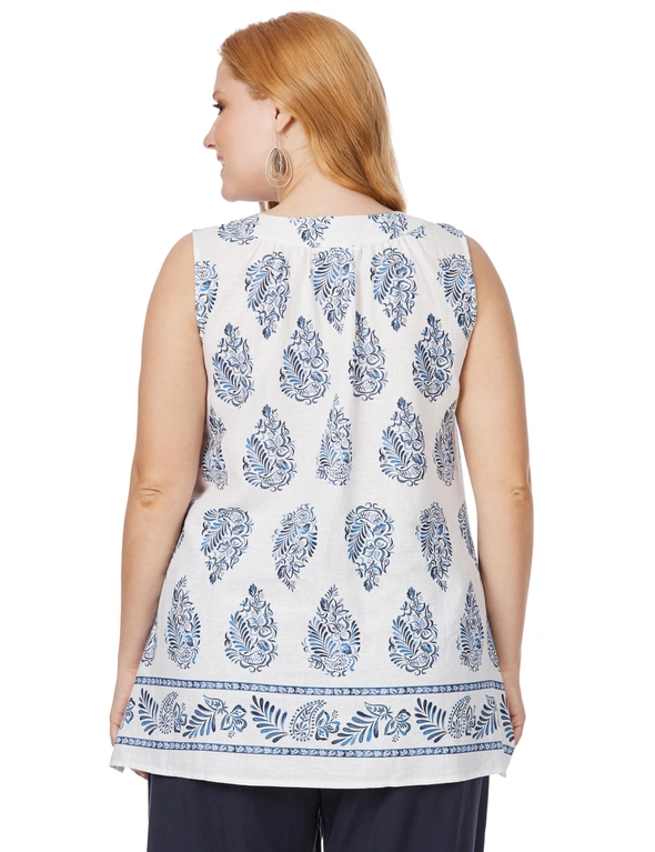 Beme Sleeveless Paisley Placement Top, hi-res image number null