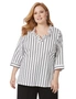 Beme 3/4 Sleeve Stripe Ruffle Shirt, hi-res