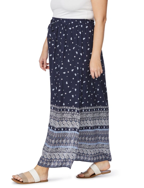 Beme Maxi Side Slit Paisley Border Skirt | EziBuy Australia