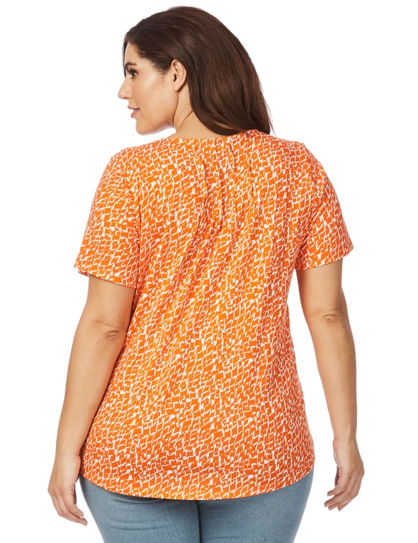 Beme Short Sleeve Abstract Square Top, hi-res image number null