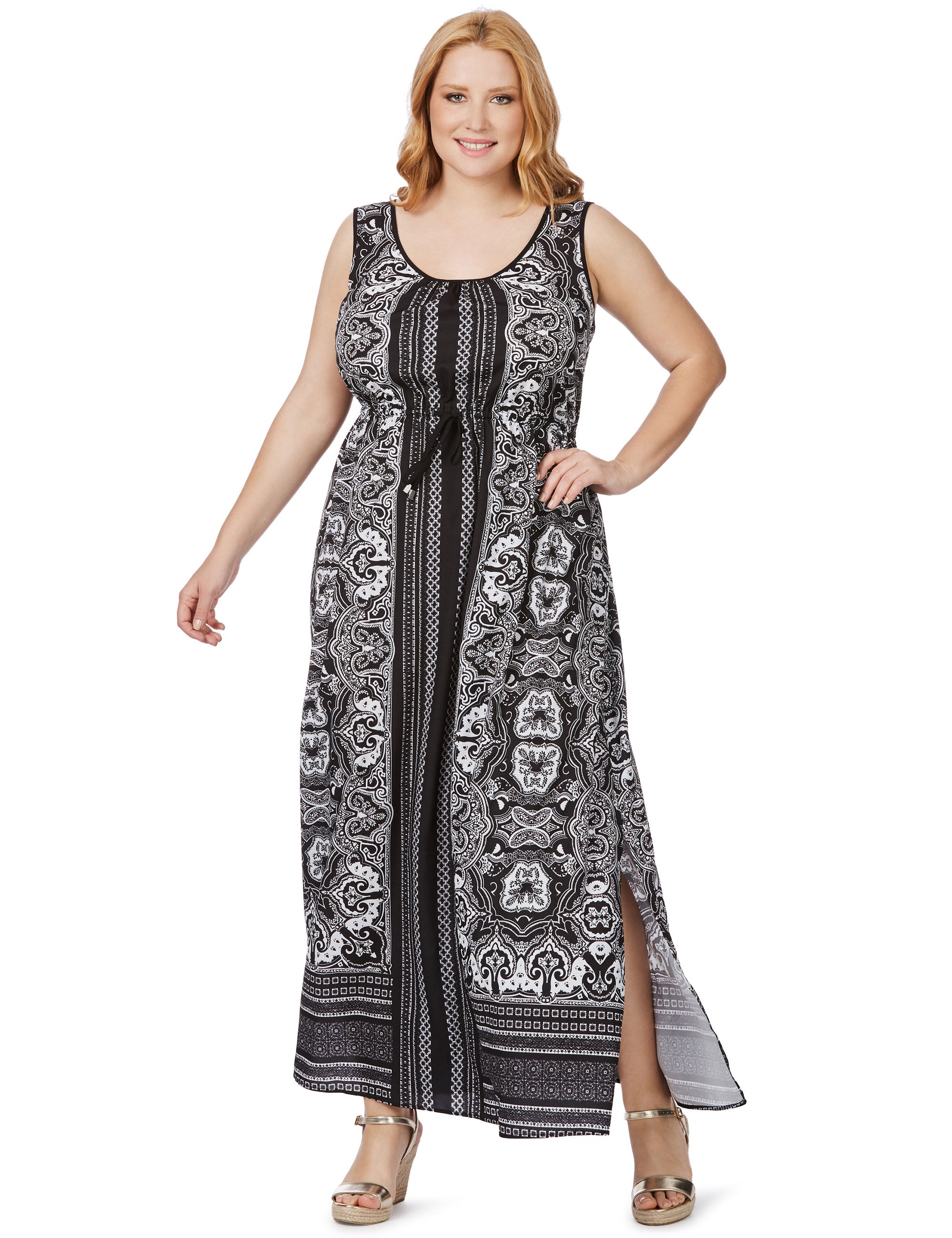 Beme Sleeveless Placement Maxi Dress | W Lane