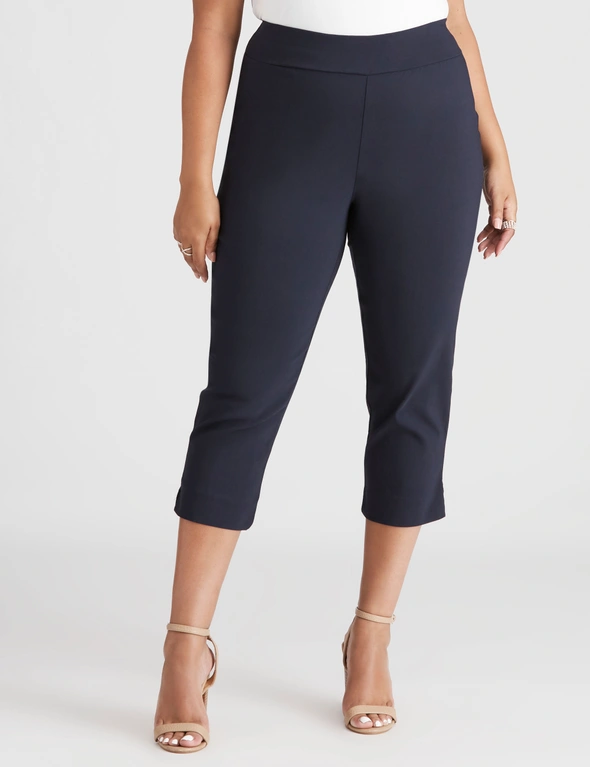 Jm Collection Plus Tummy Control Pull-On Capri Pants, Created for Macy's