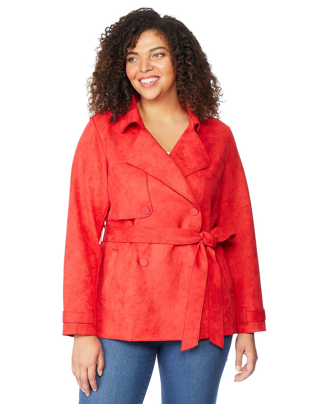 Rebel Wilson Bonded Suede Trench | Rockmans