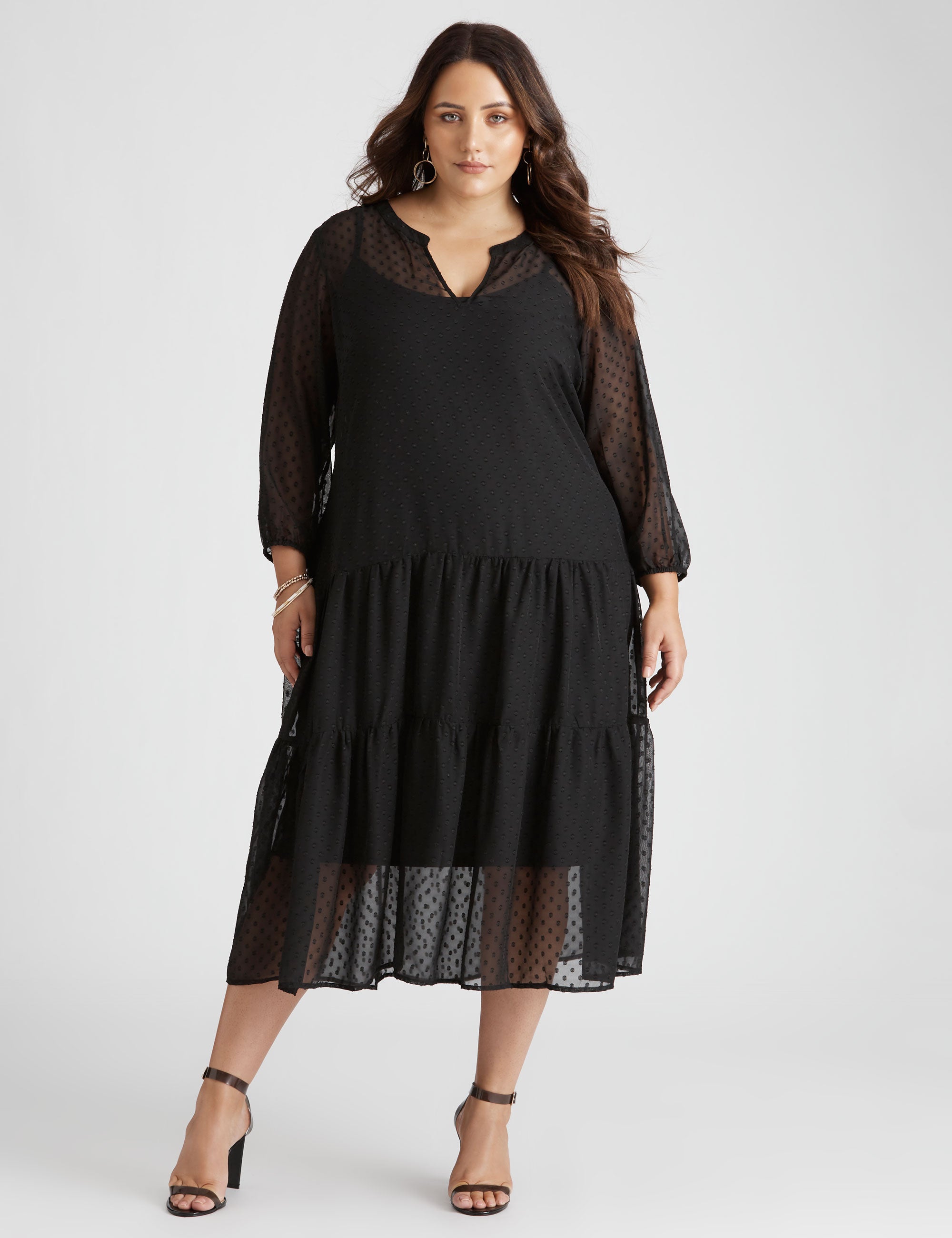 BEME Long Sleeve SEAMED MAXI DRESS | Crossroads