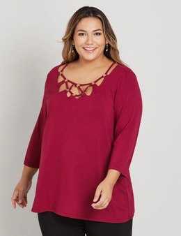 Beme Curve Society 3/4 Sleeve Ring Detail Top