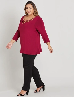 Beme Curve Society 3/4 Sleeve Ring Detail Top