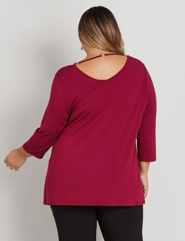 Beme Curve Society 3/4 Sleeve Ring Detail Top, hi-res image number null