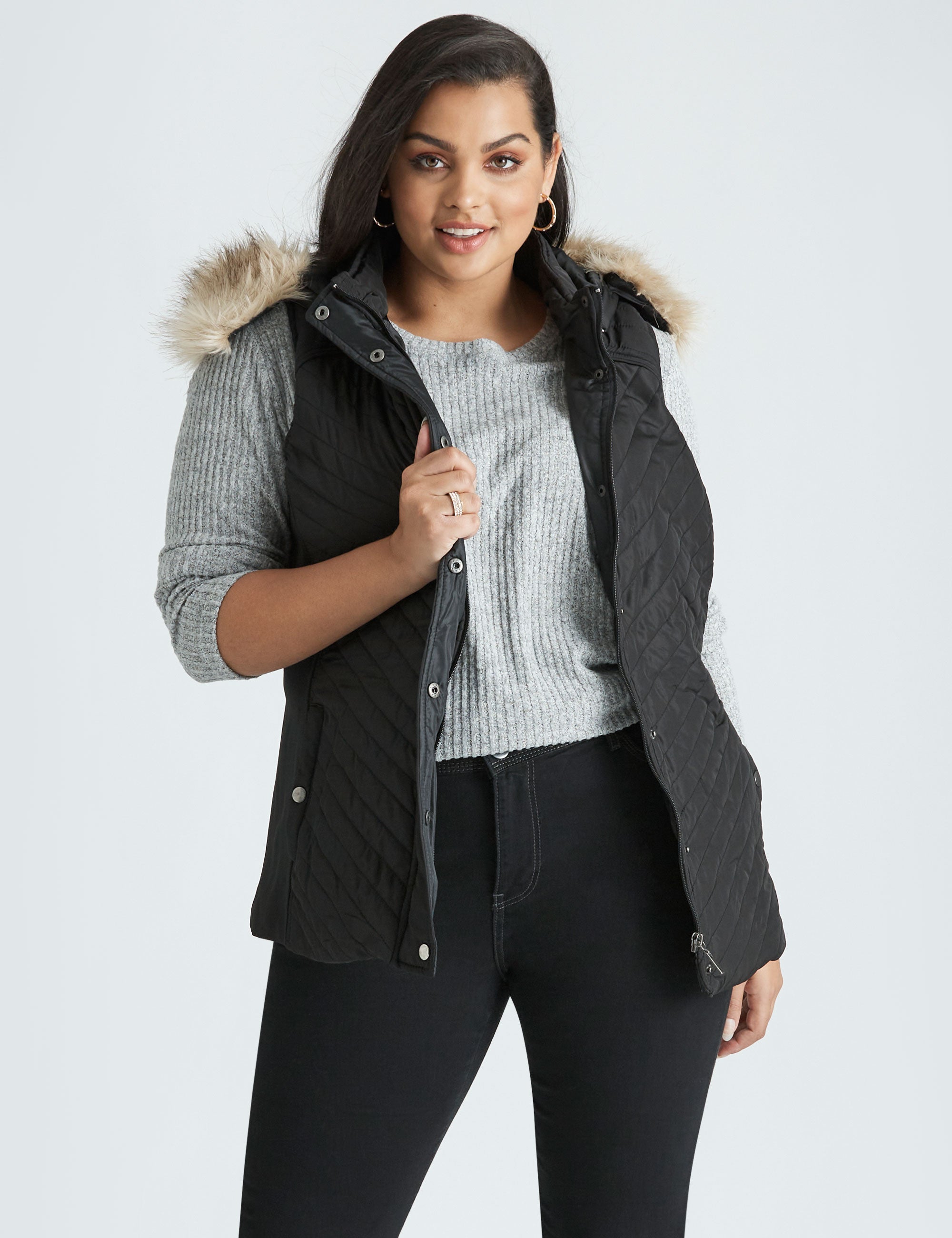 BEME CURVE SOCIETY RIB TRIM PUFFER VEST | Crossroads