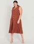 Beme Sleeveless Button Through Midi Dress , hi-res