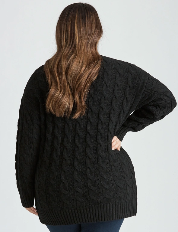 Beme Long Sleeve Chunky Knitwear Cardigan, hi-res image number null