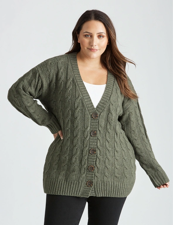 Beme Long Sleeve Chunky Knitwear Cardigan, hi-res image number null