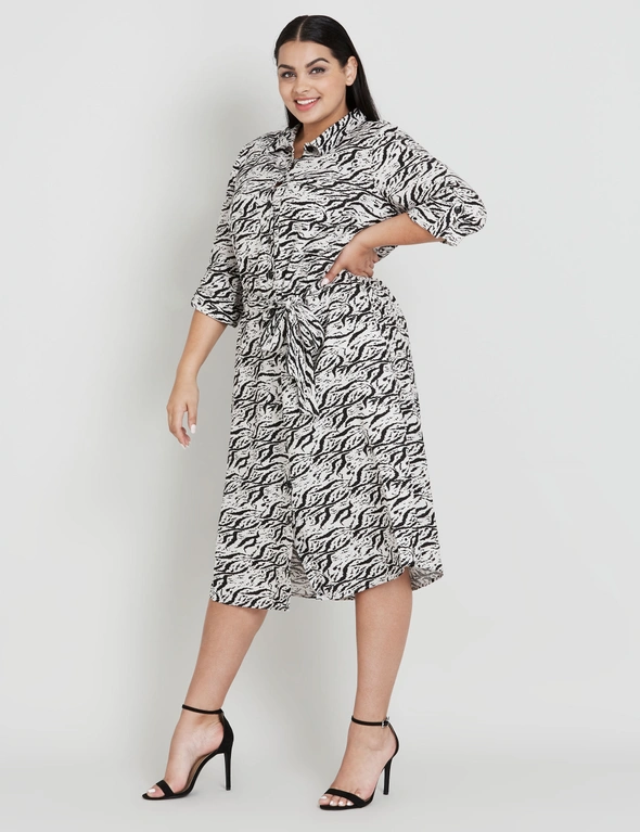 Beme Abstract Print Linen Dress, hi-res image number null