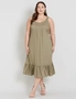 Beme Sleeveless Pintuck Linen Midi Dress, hi-res