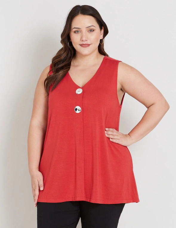 Beme Sleeveless Button Front Tunic Top, hi-res image number null