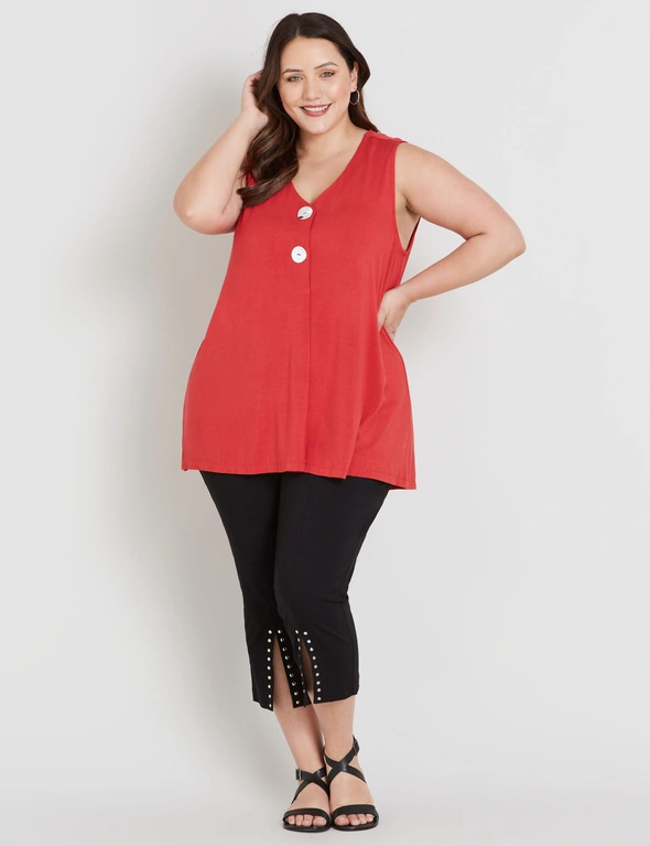 Beme Sleeveless Button Front Tunic Top, hi-res image number null