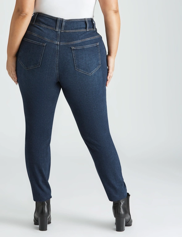 WEAIXIMIUNG Women High Waist Double Button Slim Fit Skinny Jeans