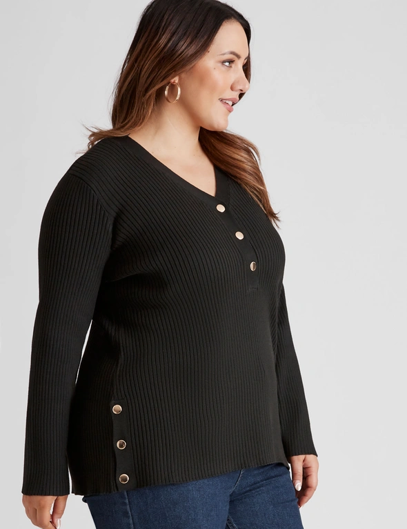 Beme Ribbed Long Sleeve Top , hi-res image number null
