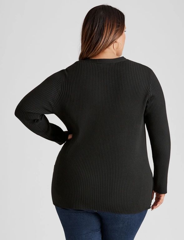 Beme Ribbed Long Sleeve Top , hi-res image number null