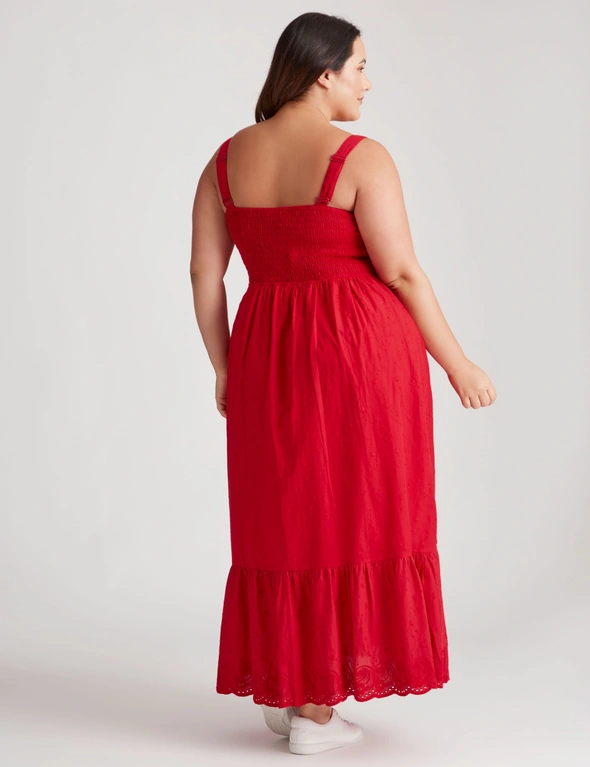Beme Strappy Embroidered Cotton Maxi Dress, hi-res image number null