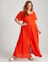 Beme Short Flutter Sleeve Woven 7/8 Length Dress, hi-res