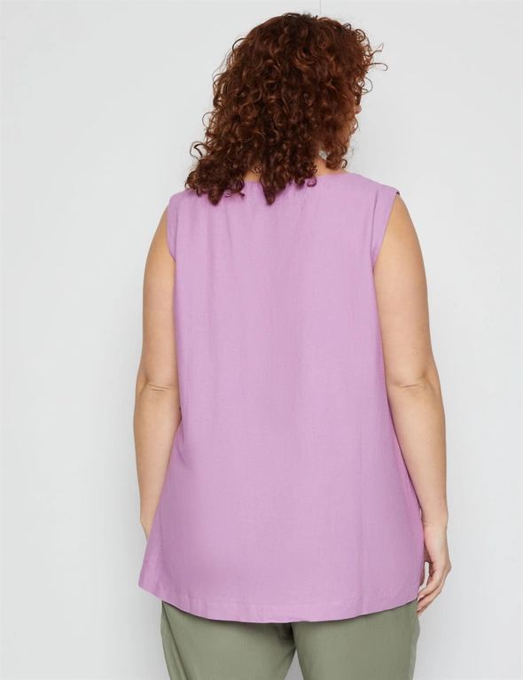 Beme Sleeveless Woven Side Button Top, hi-res image number null