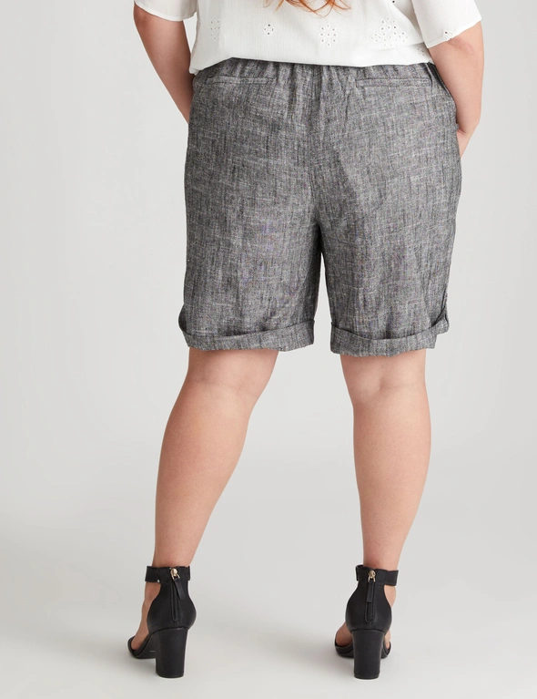 Beme Knee Length Stripe Linen Shorts, hi-res image number null