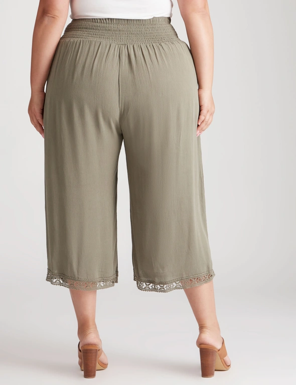 Beme Crop Length Woven Shirred Waist Pants, hi-res image number null
