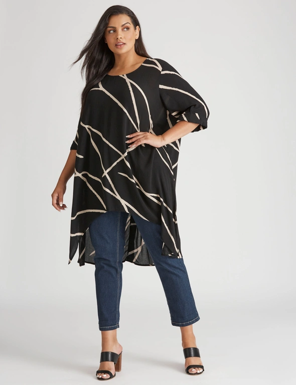 Beme Elbow Sleeve Tunic Top, hi-res image number null