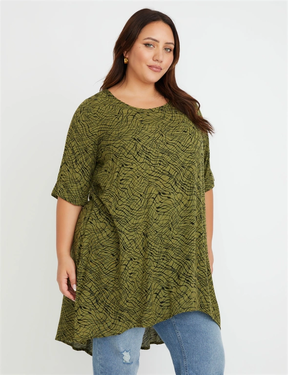 Beme Elbow Sleeve Tunic Top, hi-res image number null