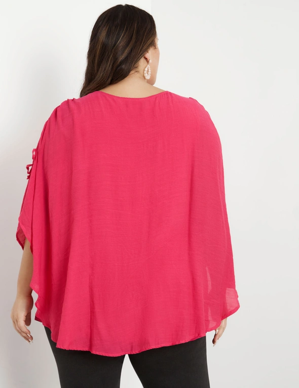 Beme Elbow Sleeve Woven Overlay Top, hi-res image number null