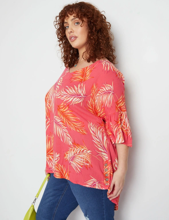 Beme Elbow Sleeve Woven Bar Tunic Top, hi-res image number null