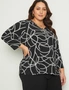 Beme 3/4 Sleeve Knitwear Chain Neck Top, hi-res