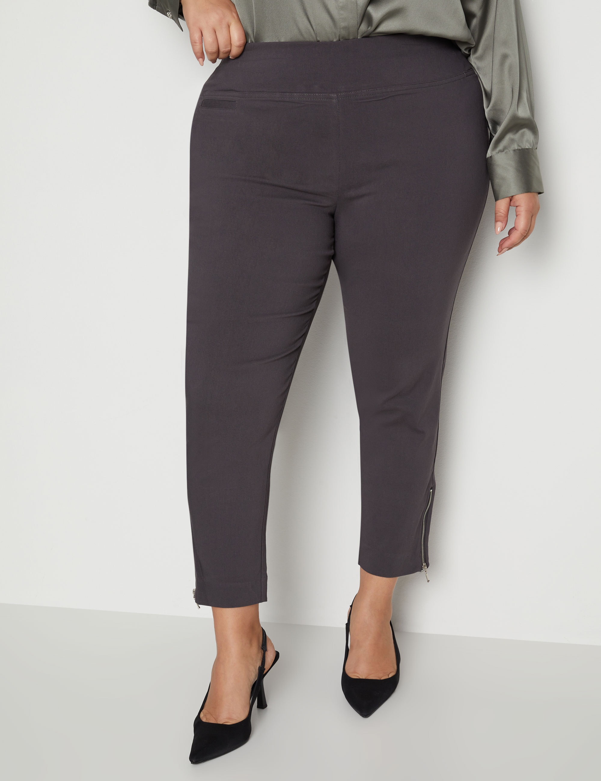 BeMe - Plus Size - Womens Activewear - Full Length Coated Jogger