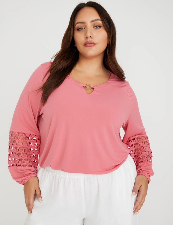 Beme Long Sleeve Lace Detail Top, hi-res image number null